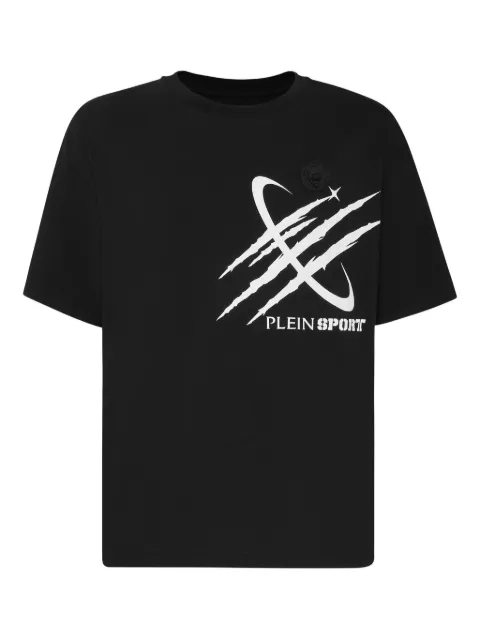 Plein Sport scratch-print T-shirt Black AAECMTK8761STE003N