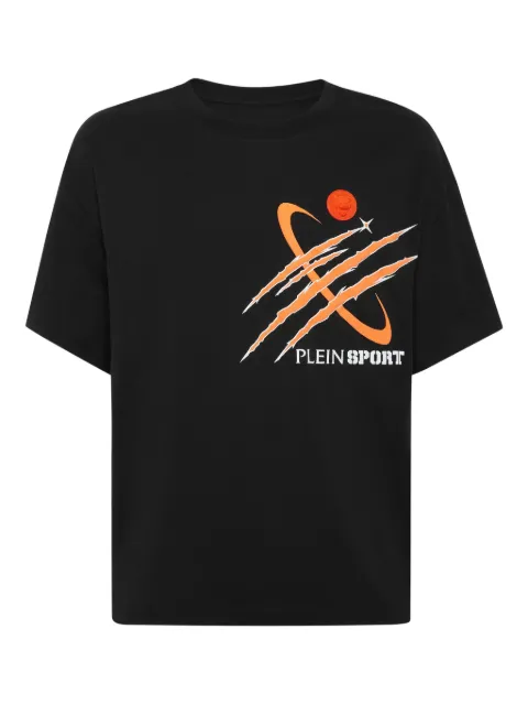 Plein Sport Mercury scratch-print T-shirt Black AAECMTK8761STE003N