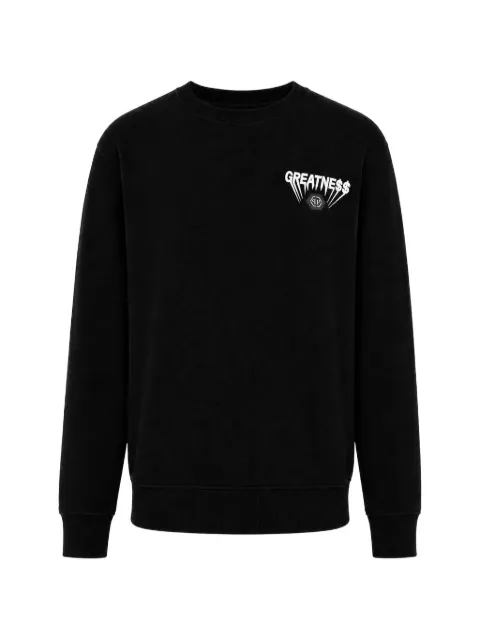Philipp Plein fleece round neck sweatshirt Greatness Black AAECMJO1430PTE180N