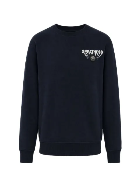 Philipp Plein fleece round-neck sweatshirt Greatness Blue AAECMJO1430PTE180N
