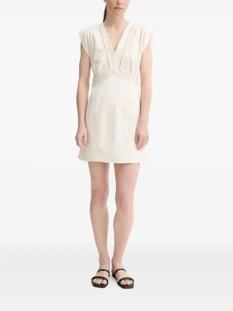 Ba&Sh V-neck eyelet-trimmed mini dress Neutrals 1E25NARI