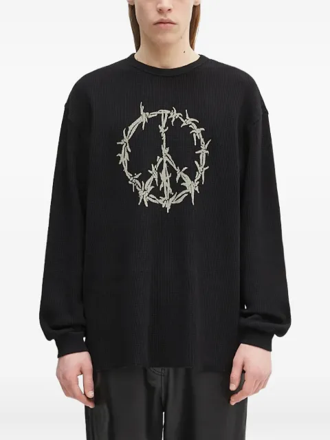 Aries waffle-knit long-sleeve t-shirt Black AR6003903