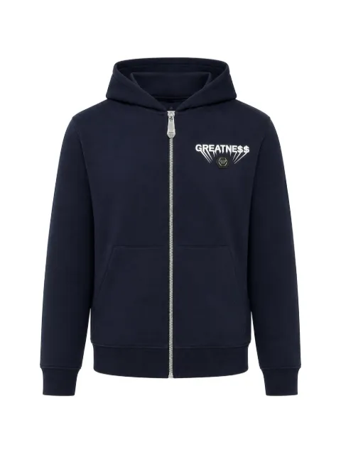Philipp Plein fleece zip hoodie Greatness Blue AAECMJB3891PTE180N