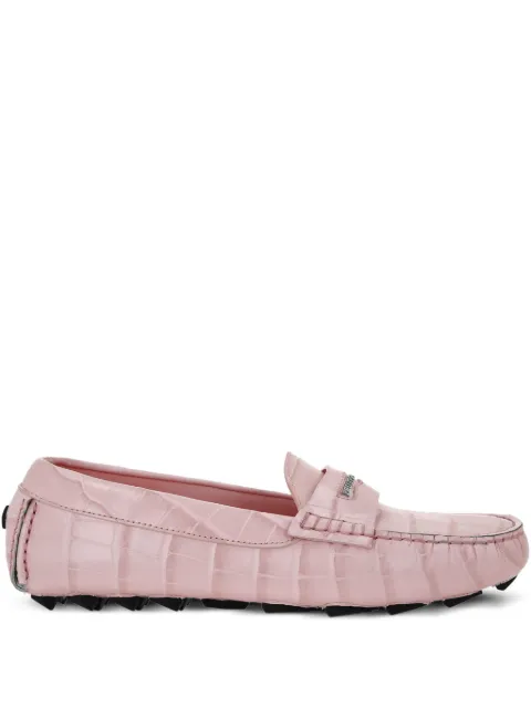 Philipp Plein crocodile-embossed loafers Pink UAESWSB0283PLE010N