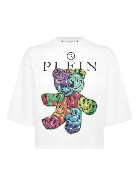Philipp Plein Teddy cropped T-shirt White UAECWTK3852PJY002N