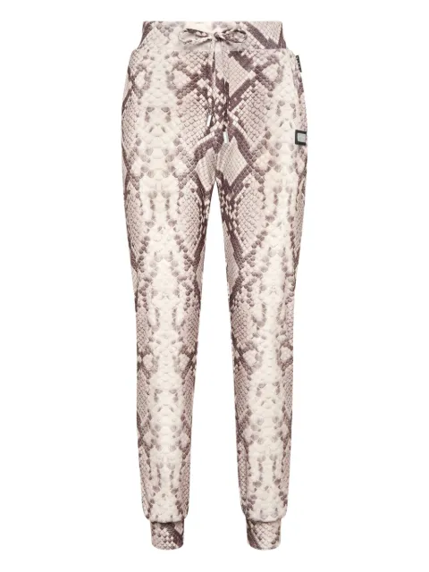 Philipp Plein python-print drawstring trousers Brown UAECWJT2226PTE003N