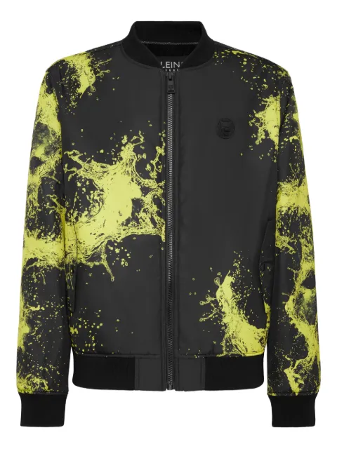 Plein Sport splash bomber jacket Black UAECMRB2924SXV005N