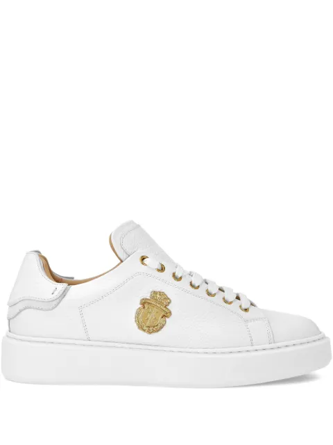 Billionaire embossed-logo leather sneakers White RAESMSC4065BLE001N