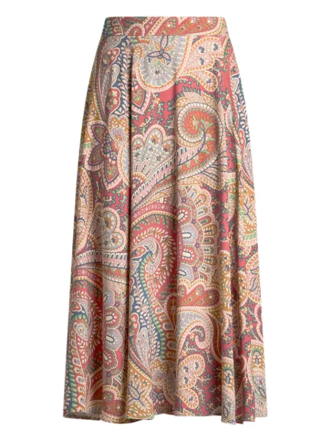 ETRO paisley-print midi skirt Red WRFA013299SADF5