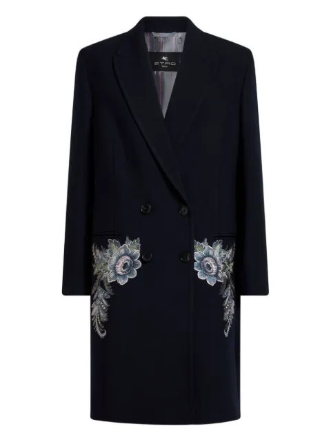 ETRO embroidered double-breasted boat Blue WRAA0076AR365