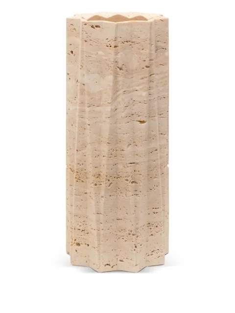 Editions Milano Fold fluted stone vase (25cm) Neutrals FD1021