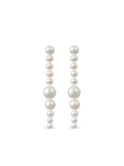 Sophie Bille Brahe 14K yellow gold Sienna Moon earrings White EA25PESTRINGFW
