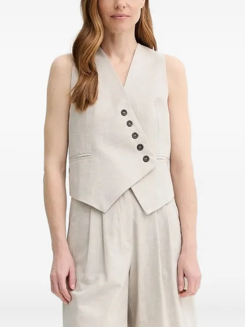 ALOHAS asymmetrical button top Neutrals R100923