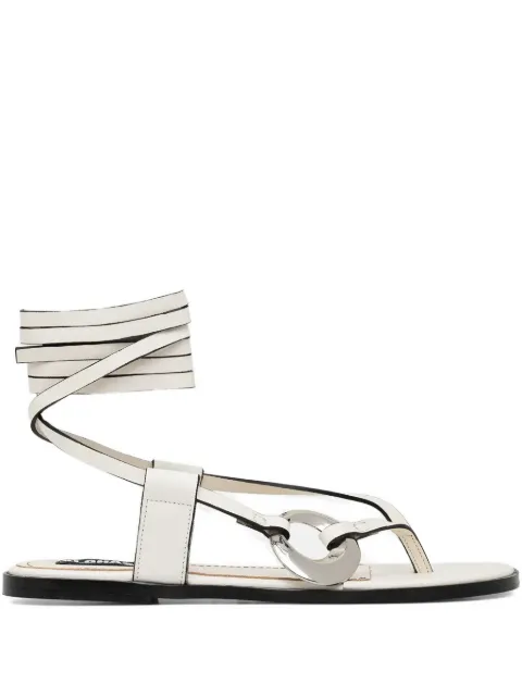 ALOHAS Morosia leather ankle-tie sandals White S100785
