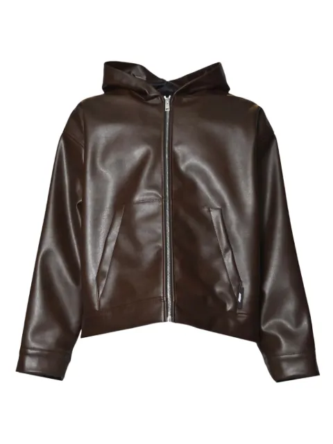 MSGM hooded zip jacket Brown 3940MH24A25750930