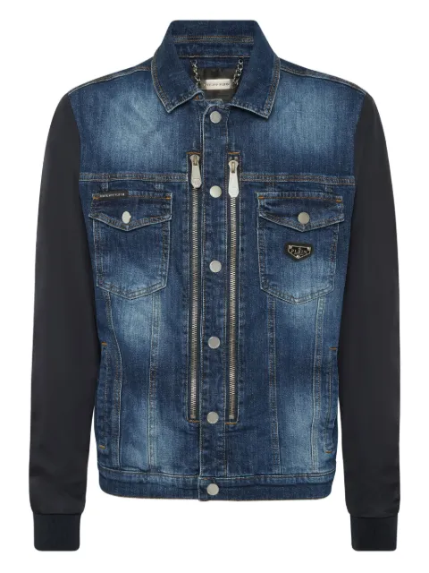 Philipp Plein double-zip denim jacket Blue UAECMDB0676PDE004N