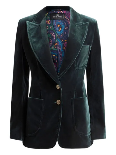 ETRO stretch velvet jacket Green WRCA000999TUEI1