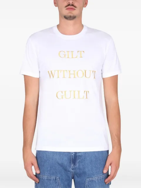 Moschino lettering-embroidered T-shirt White 07887241