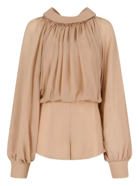 Marni puff-sleeve gathered jumpsuit Neutrals TUMA0020U0UTSG22