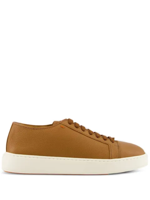 Santoni leather lace-up sneakers Brown MBCD21571BARKMMDC55