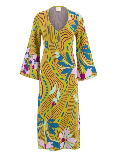 PAULA Varvara floral-jacquard dress Yellow VARVARA2