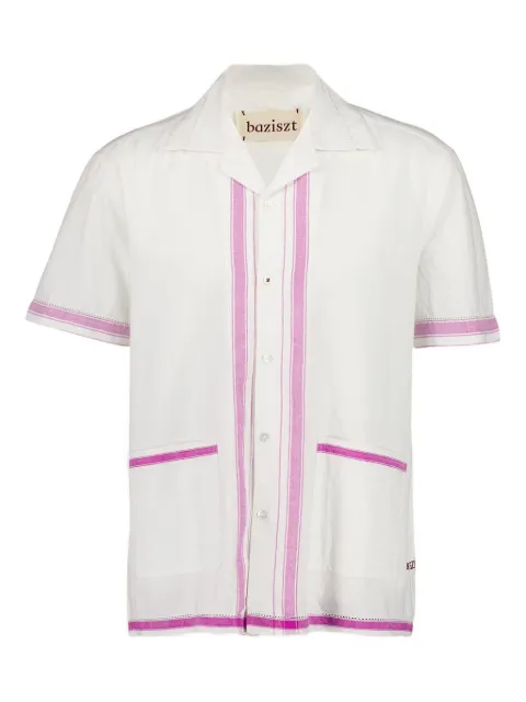 Baziszt stripe-pocket shirt White TO116SH