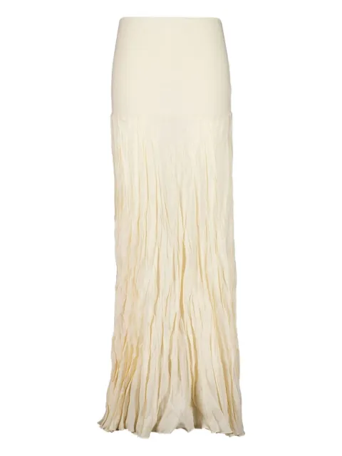 Johanna Ortiz ribbed-waist pleated maxi skirt White PT03101