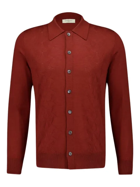 Piacenza Cashmere button-up diamond-pattern shirt Red 1605918G