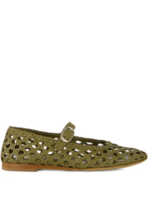Le Monde Beryl woven lather ballet flats Green MRJWOV