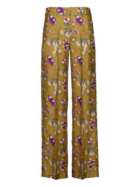 PAULA Sonia floral-print wide-leg trousers Brown SONIA13
