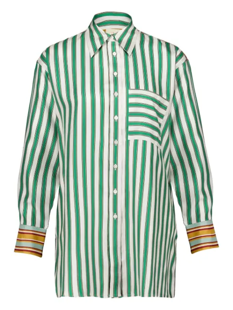 PAULA striped button-up shirt Green MARIE