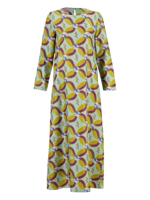 PAULA printed long-sleeve dress Green GRAY7