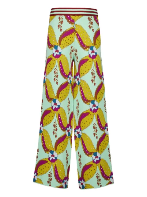 PAULA floral-jacquard trousers Blue MIRA2