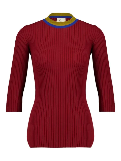 PAULA ribbed back-opening jumper Red VALENTINA