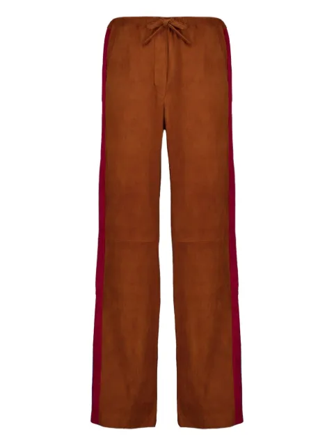 PAULA side-stripe drawstring pants Brown DALILAC