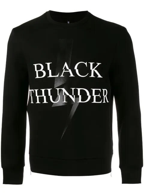Neil Barrett lightning-bolt print sweater Black PBJS197SE507S