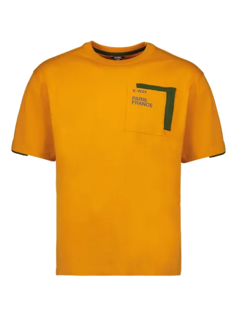 K-Way pocket-detail cotton T-shirt Orange K5127EW
