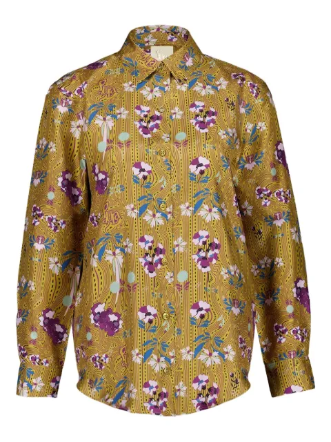PAULA floral-print button-up shirt Yellow AMETISTA36