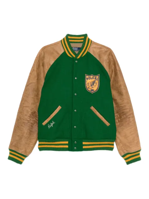 Polo Ralph Lauren leather-sleeved varsity jacket Green 710970577001