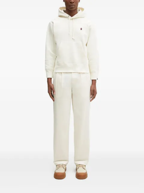 A BATHING APE® logo-embroidered hoodie White 1K80214005