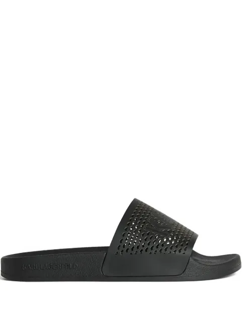 Karl Lagerfeld leather slides Black KL80915