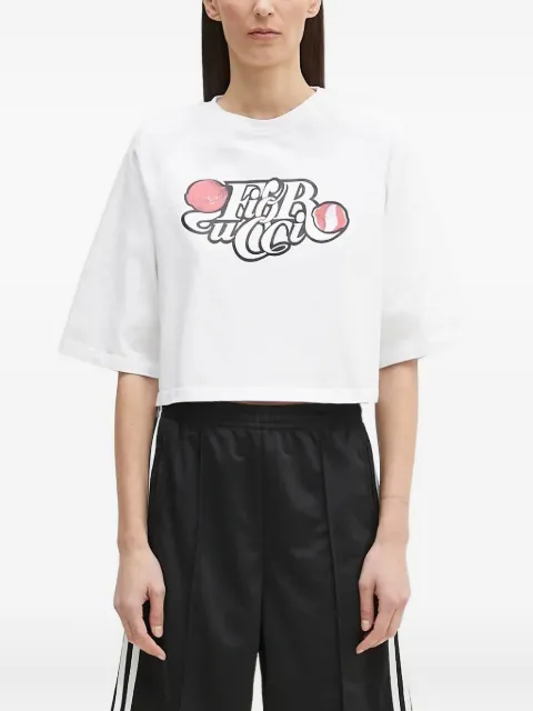 Fiorucci graphic-print cropped top White U02SPTSH106CJ01