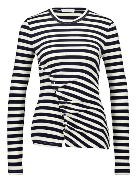 Rabanne striped button-detail top White 25AJTO142LA0344
