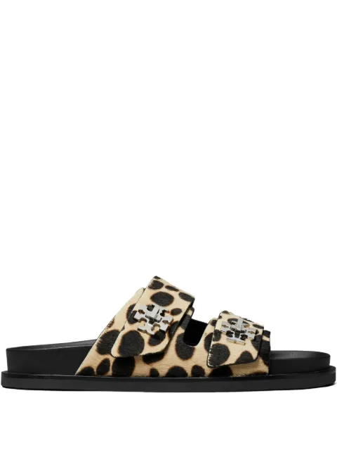 Tory Burch Turnlock Sport leopard-print sandals Neutrals 169691