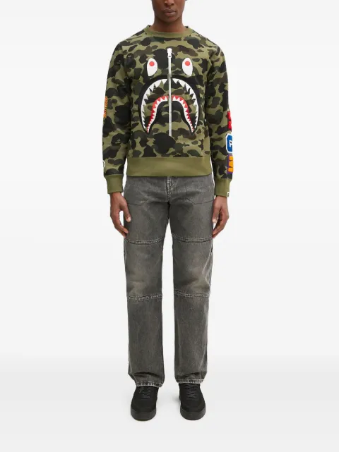 A BATHING APE® 1St Camo Shark Crewneck sweatshirt Green 1K80113010