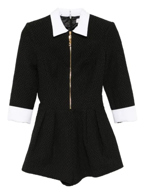 Elisabetta Franchi herringbone tweed playsuit Black TU026