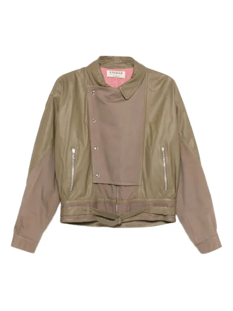 A.N.G.E.L.O. Vintage Cult 1980s leather panelled jacket Green AN350DH