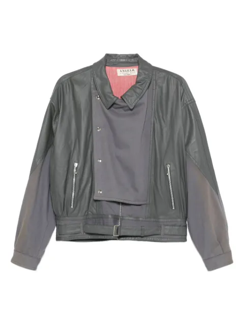 A.N.G.E.L.O. Vintage Cult 1980s leather panelled jacket Grey AN350DG