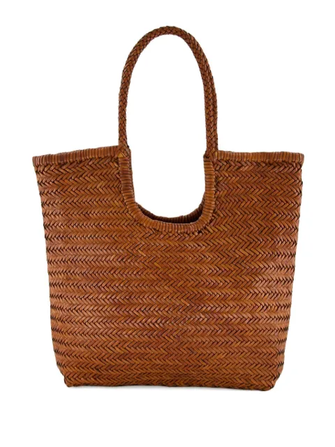 DRAGON DIFFUSION NS Diagonal Triple Jump woven leather tote bag Brown 8914