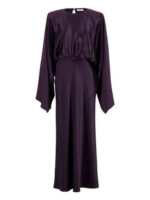 Altuzarra Evinka long-sleeve gathered silk dress Purple 3016BSS021